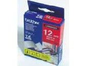 Brother TZe-435 Tape White on Red, Laminated, 12mm, 8m